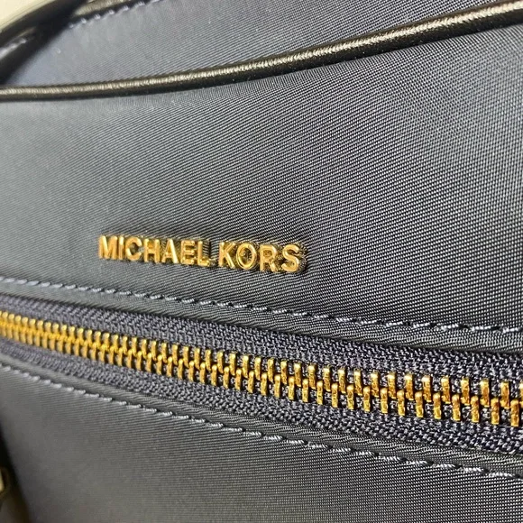 Michael Kors Midnight Blue Crossbody Bag with Gold Accents